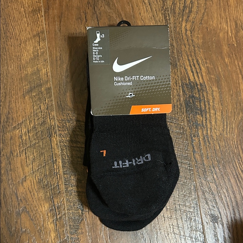 Nike Dri-FIT Cotton Cushioned Black Socks